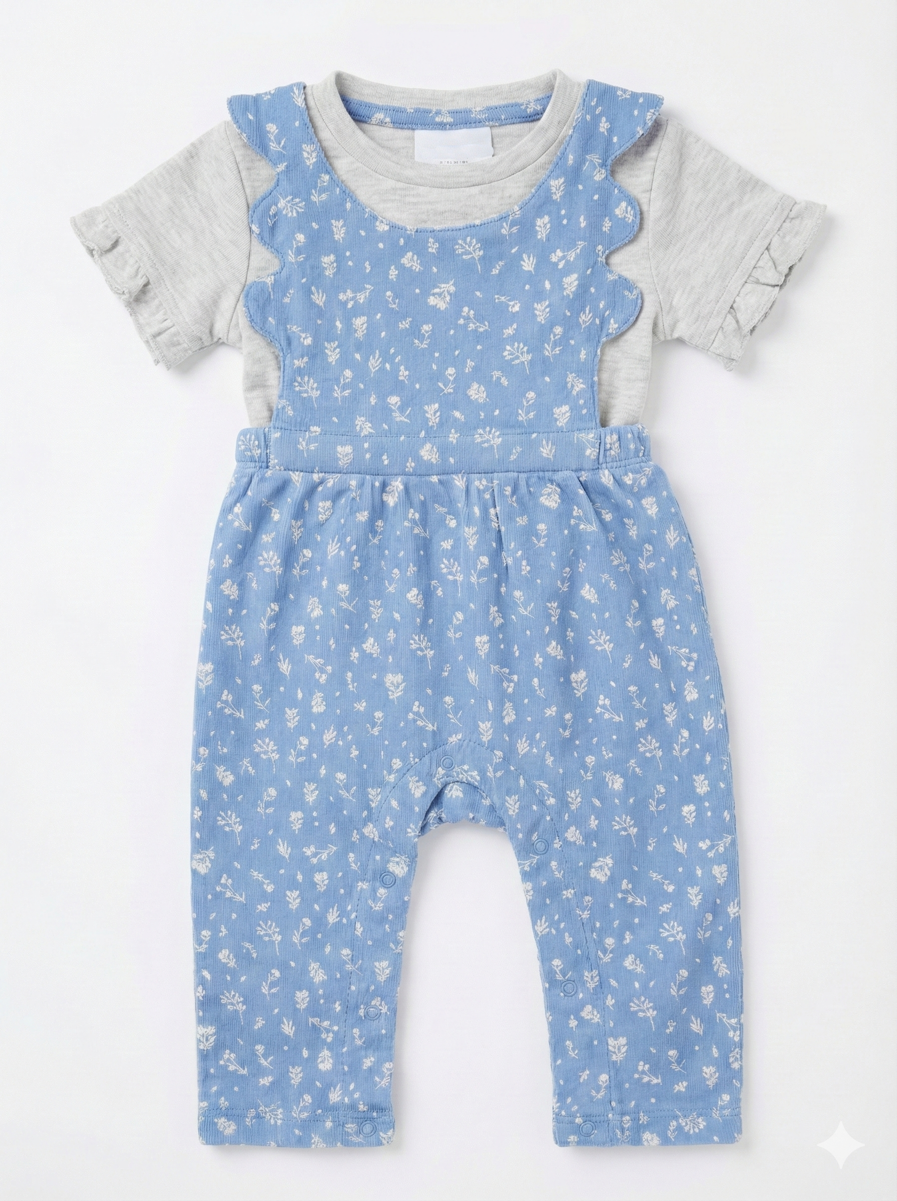 Rainbow Girl Baby Dungaree dress - blue Color - Image 2