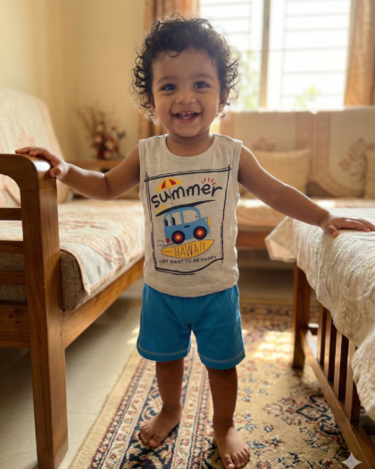 Rainbow Boy Baby Sleeveless and Shorts Set