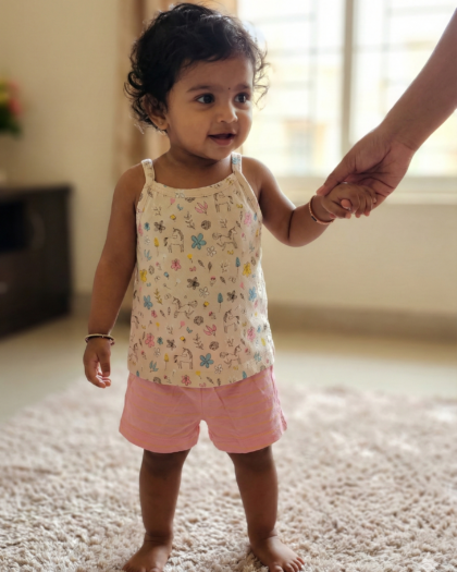 Rainbow Girl Baby Sleeveless and Shorts Set