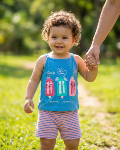 Rainbow Girl Baby Sleeveless and Shorts Set