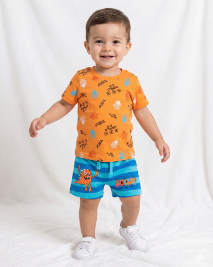 Rainbow Boy Baby Sleeve and Shorts Set