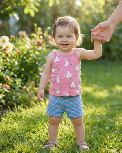 Rainbow Girl Baby Sleeveless and Shorts Set